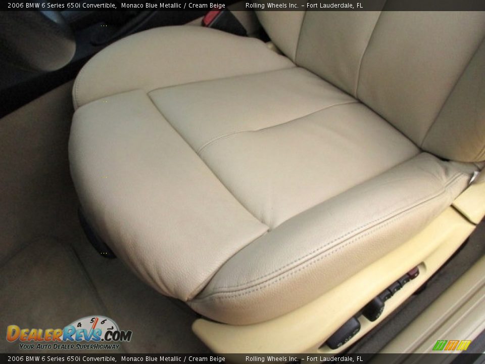 2006 BMW 6 Series 650i Convertible Monaco Blue Metallic / Cream Beige Photo #19