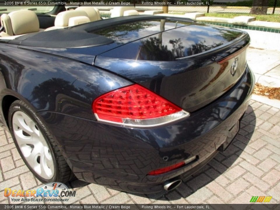 2006 BMW 6 Series 650i Convertible Monaco Blue Metallic / Cream Beige Photo #20