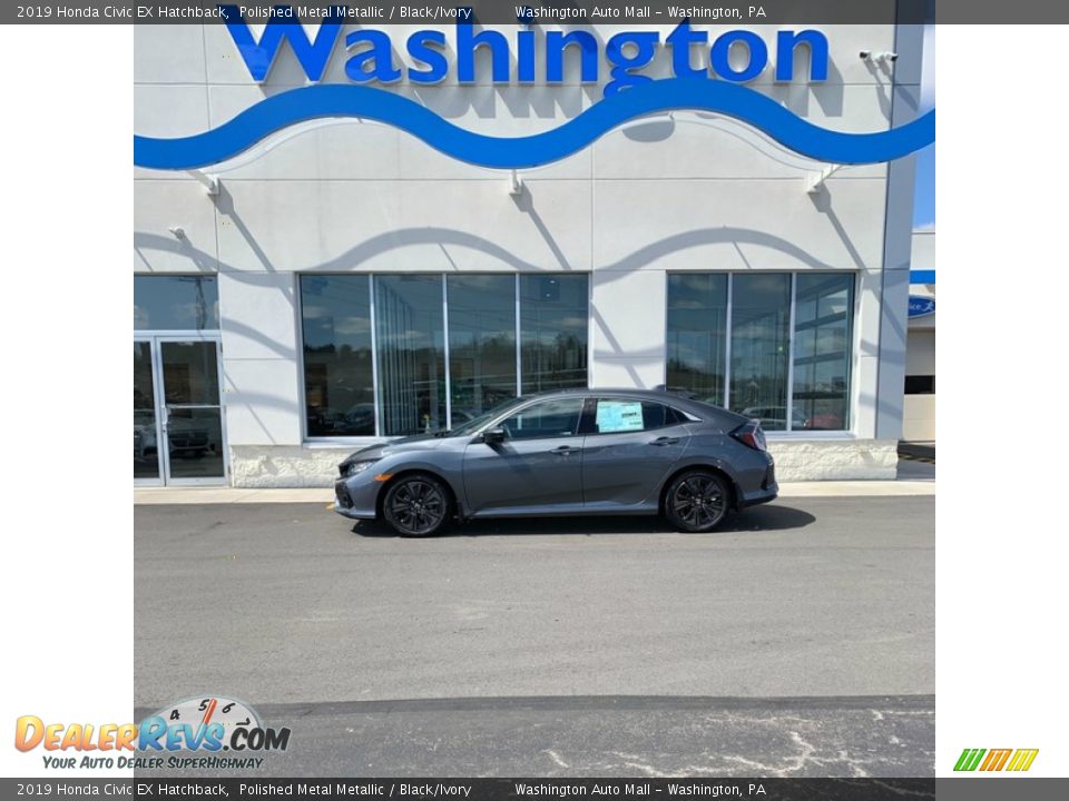 2019 Honda Civic EX Hatchback Polished Metal Metallic / Black/Ivory Photo #1