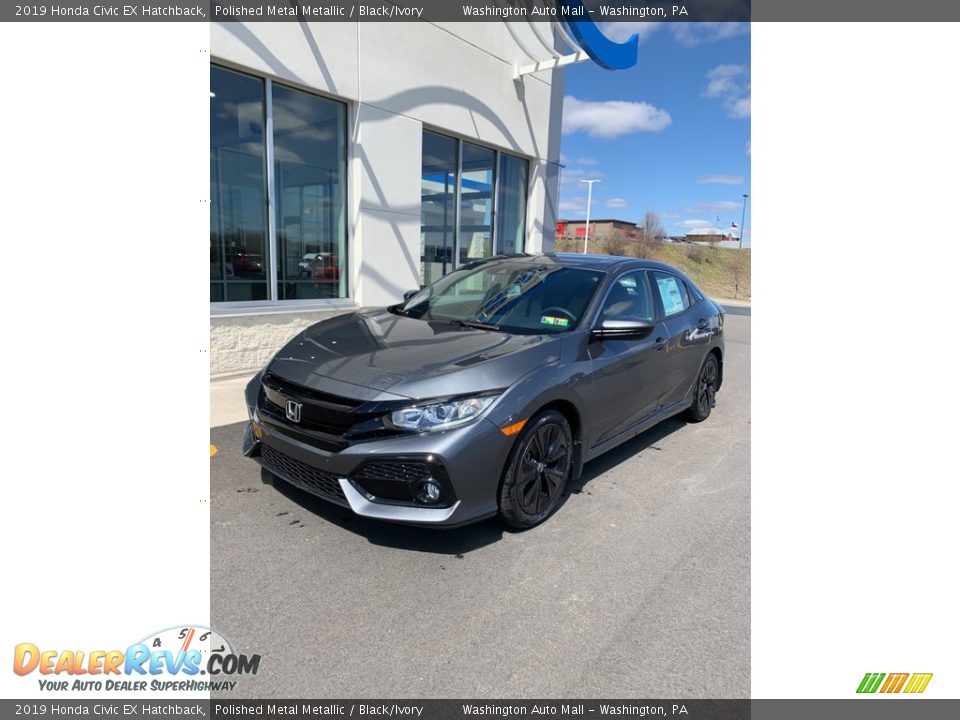 2019 Honda Civic EX Hatchback Polished Metal Metallic / Black/Ivory Photo #2