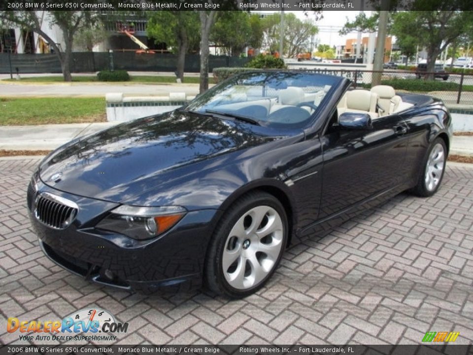 2006 BMW 6 Series 650i Convertible Monaco Blue Metallic / Cream Beige Photo #22