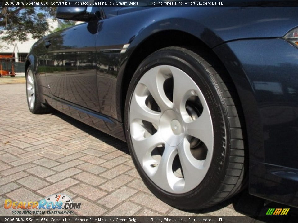 2006 BMW 6 Series 650i Convertible Monaco Blue Metallic / Cream Beige Photo #23