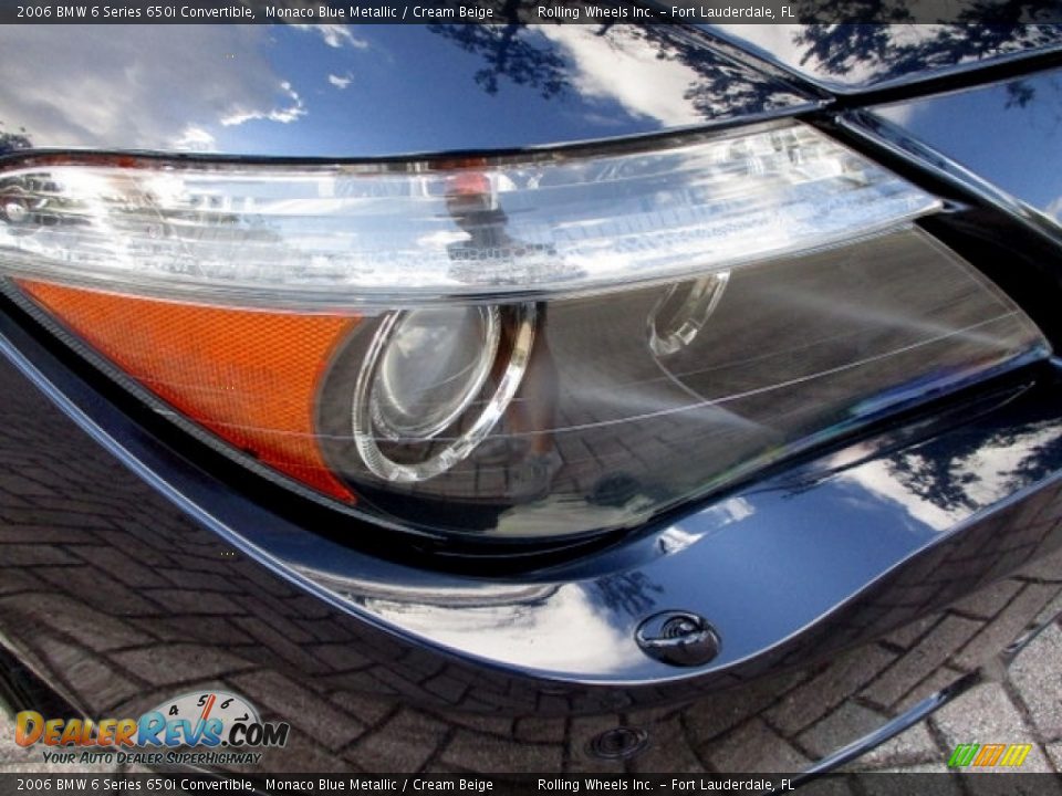 2006 BMW 6 Series 650i Convertible Monaco Blue Metallic / Cream Beige Photo #25