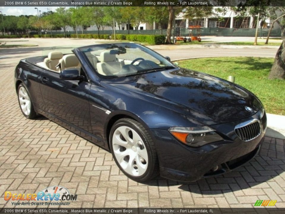 2006 BMW 6 Series 650i Convertible Monaco Blue Metallic / Cream Beige Photo #27