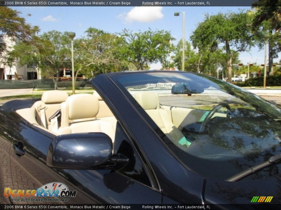 2006 BMW 6 Series 650i Convertible Monaco Blue Metallic / Cream Beige Photo #30