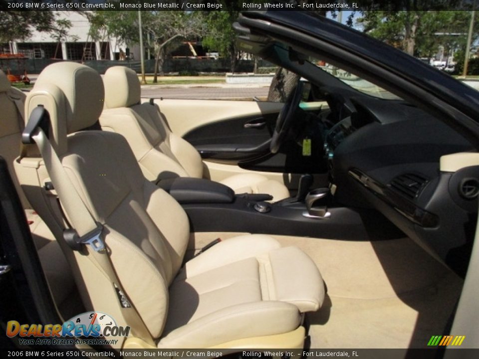 2006 BMW 6 Series 650i Convertible Monaco Blue Metallic / Cream Beige Photo #31