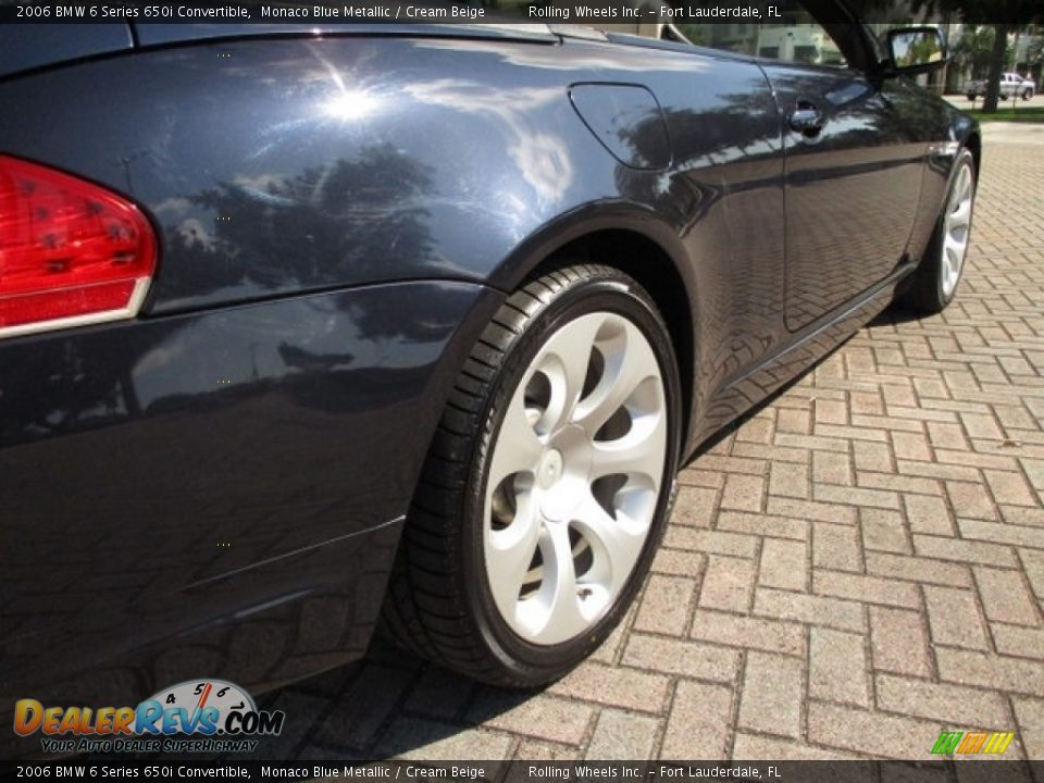2006 BMW 6 Series 650i Convertible Monaco Blue Metallic / Cream Beige Photo #32