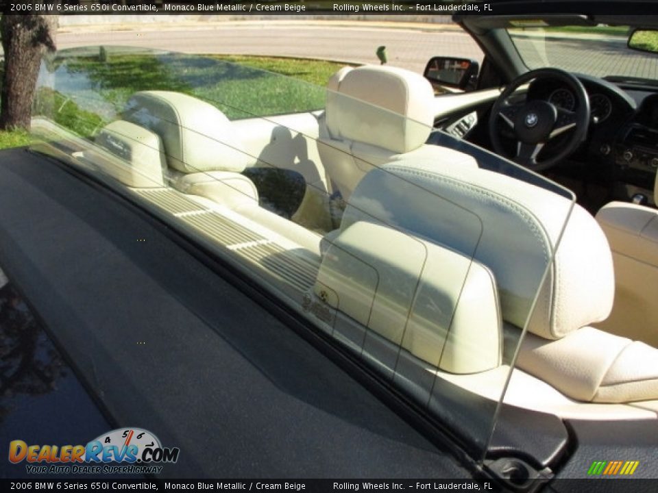 2006 BMW 6 Series 650i Convertible Monaco Blue Metallic / Cream Beige Photo #33