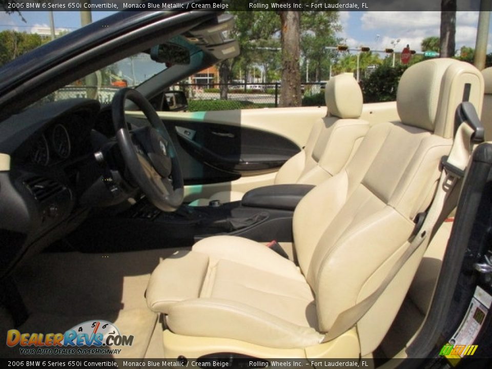 2006 BMW 6 Series 650i Convertible Monaco Blue Metallic / Cream Beige Photo #35