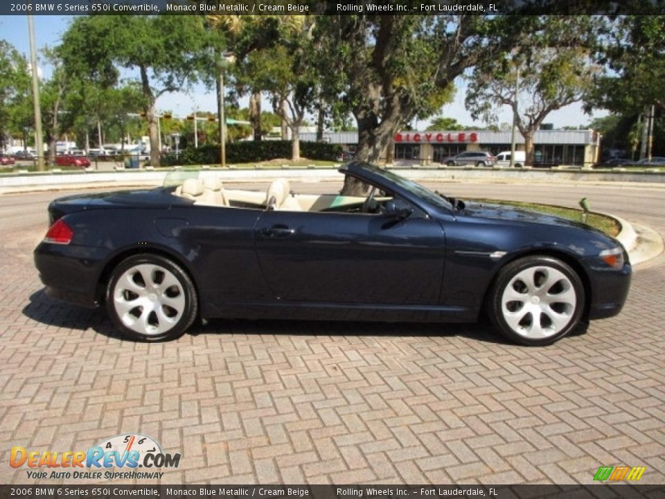 2006 BMW 6 Series 650i Convertible Monaco Blue Metallic / Cream Beige Photo #36