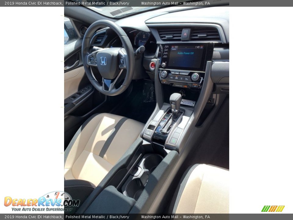 2019 Honda Civic EX Hatchback Polished Metal Metallic / Black/Ivory Photo #27