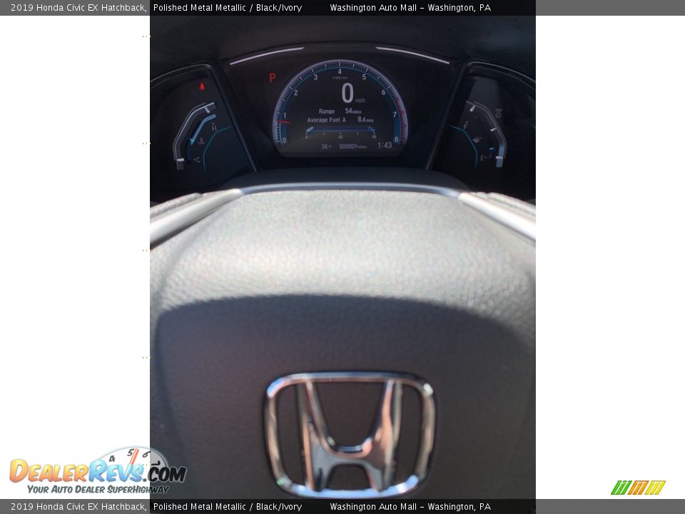 2019 Honda Civic EX Hatchback Polished Metal Metallic / Black/Ivory Photo #31