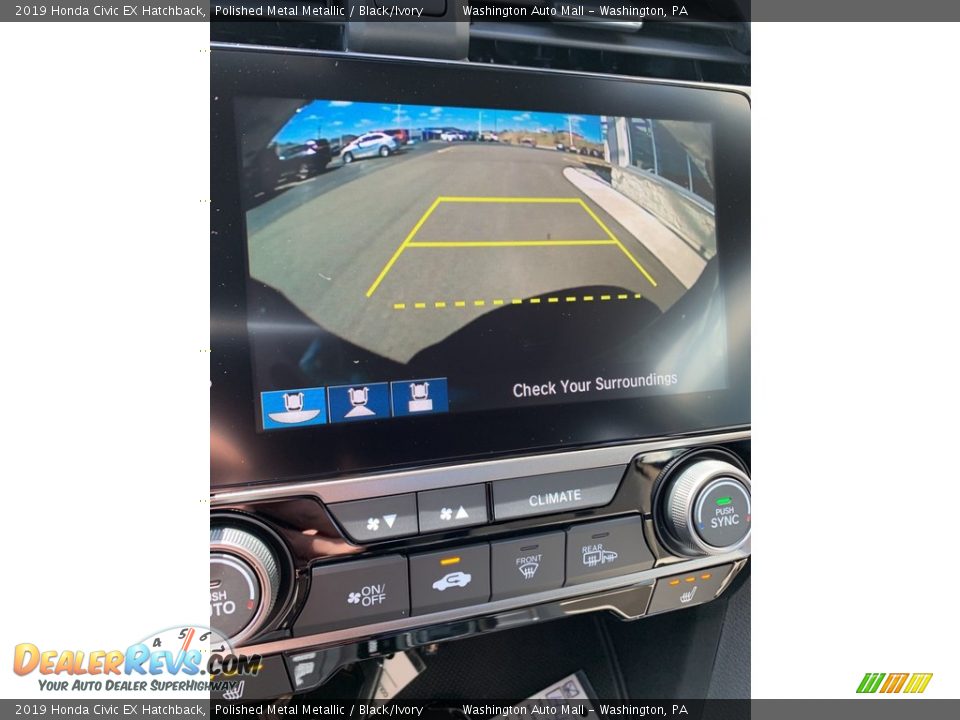 2019 Honda Civic EX Hatchback Polished Metal Metallic / Black/Ivory Photo #33