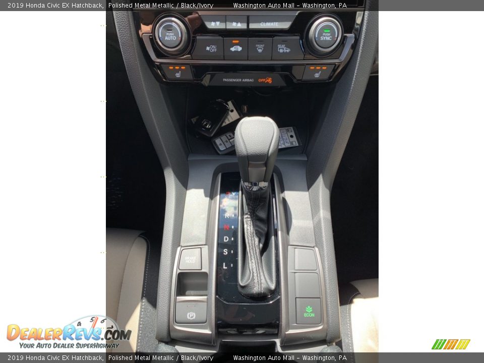 2019 Honda Civic EX Hatchback Polished Metal Metallic / Black/Ivory Photo #34