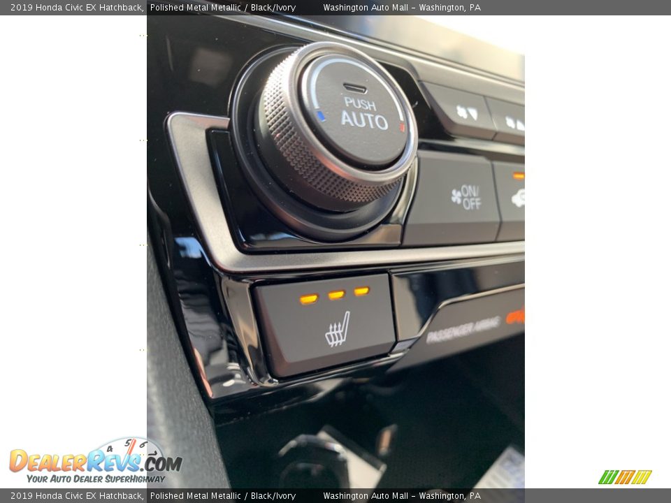 2019 Honda Civic EX Hatchback Polished Metal Metallic / Black/Ivory Photo #36
