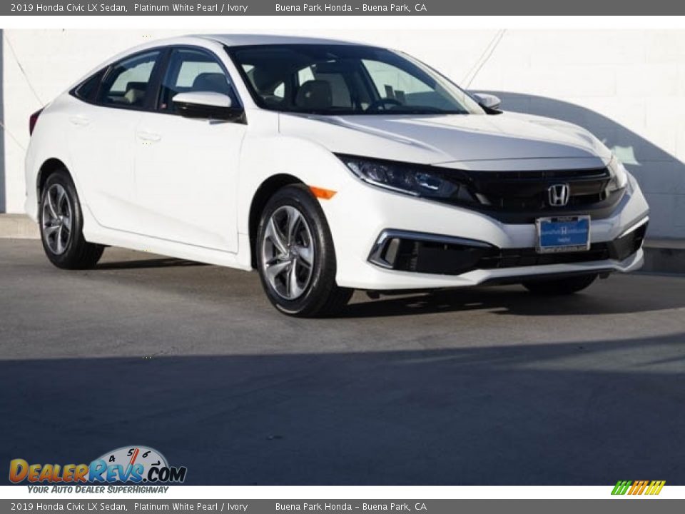 2019 Honda Civic LX Sedan Platinum White Pearl / Ivory Photo #1