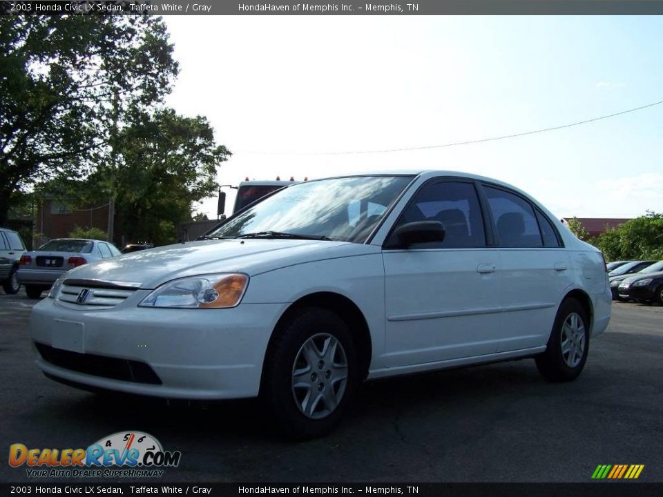 2003 Honda Civic LX Sedan Taffeta White / Gray Photo #2