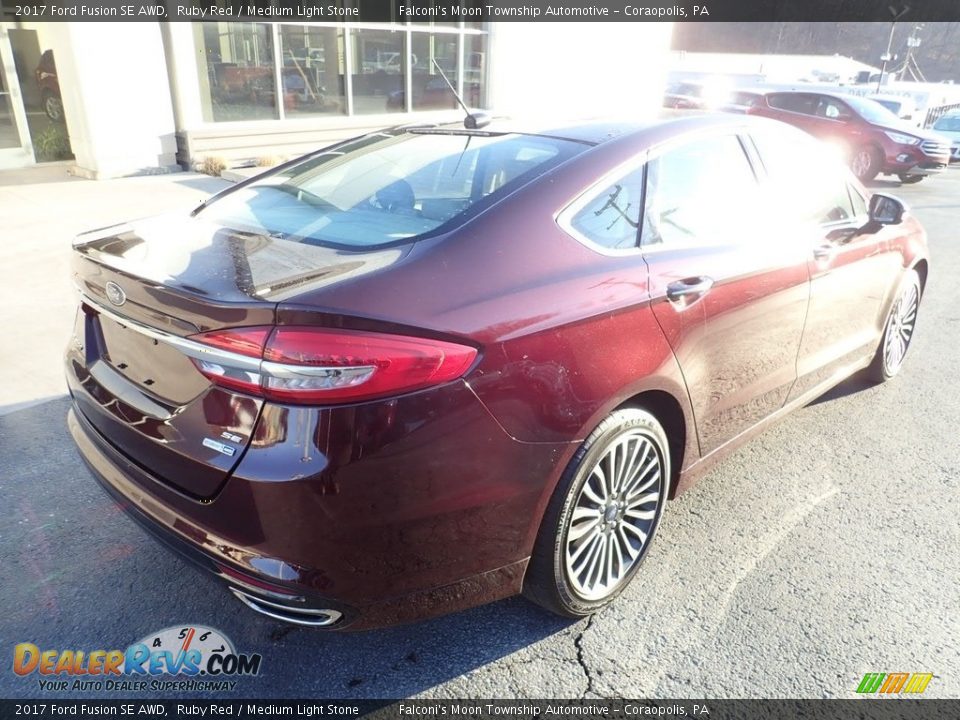 2017 Ford Fusion SE AWD Ruby Red / Medium Light Stone Photo #2