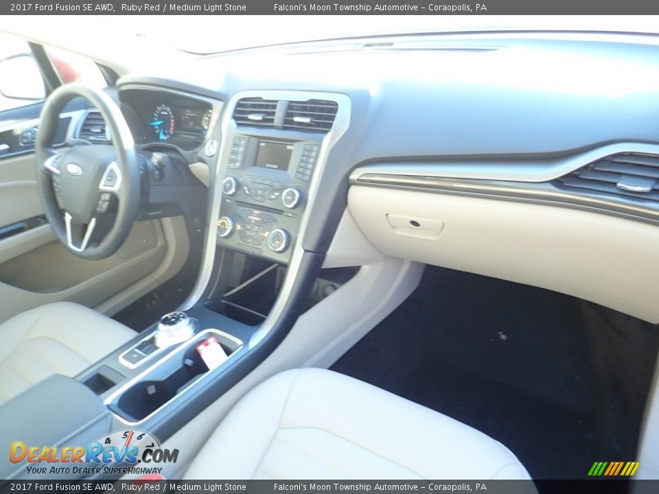2017 Ford Fusion SE AWD Ruby Red / Medium Light Stone Photo #11