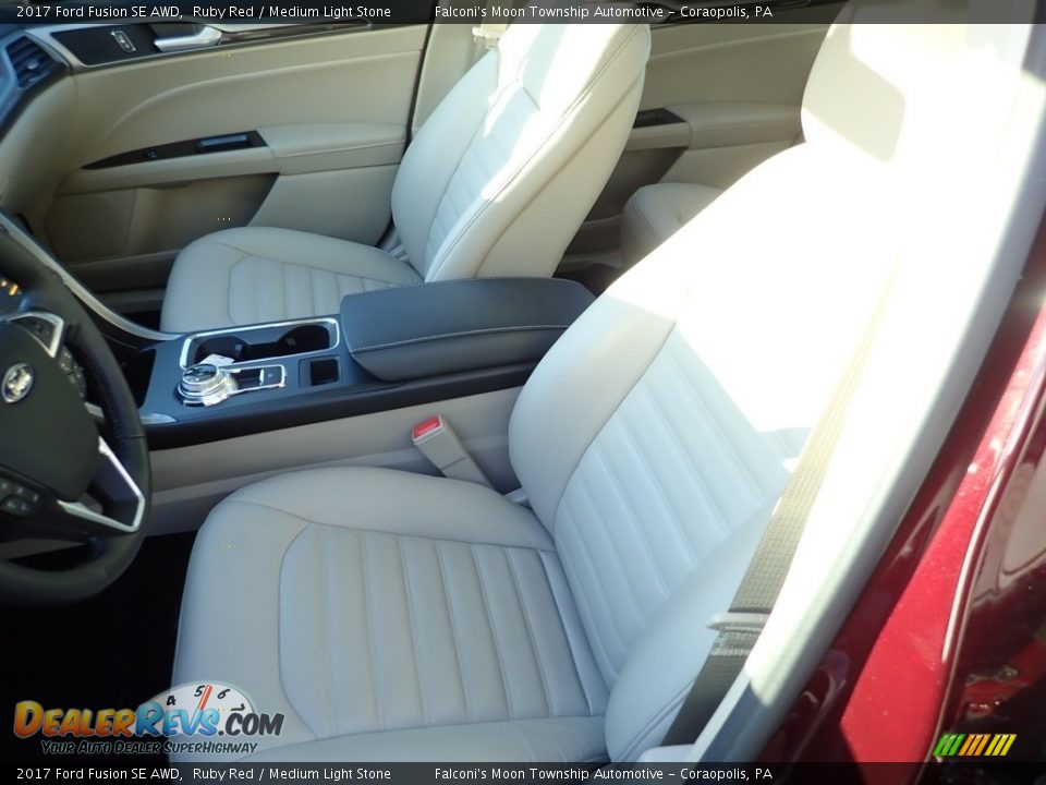 2017 Ford Fusion SE AWD Ruby Red / Medium Light Stone Photo #15