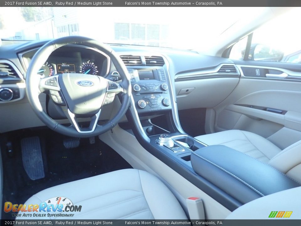 2017 Ford Fusion SE AWD Ruby Red / Medium Light Stone Photo #17