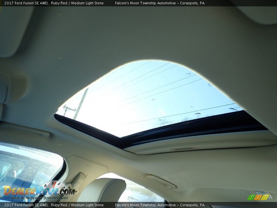 2017 Ford Fusion SE AWD Ruby Red / Medium Light Stone Photo #21