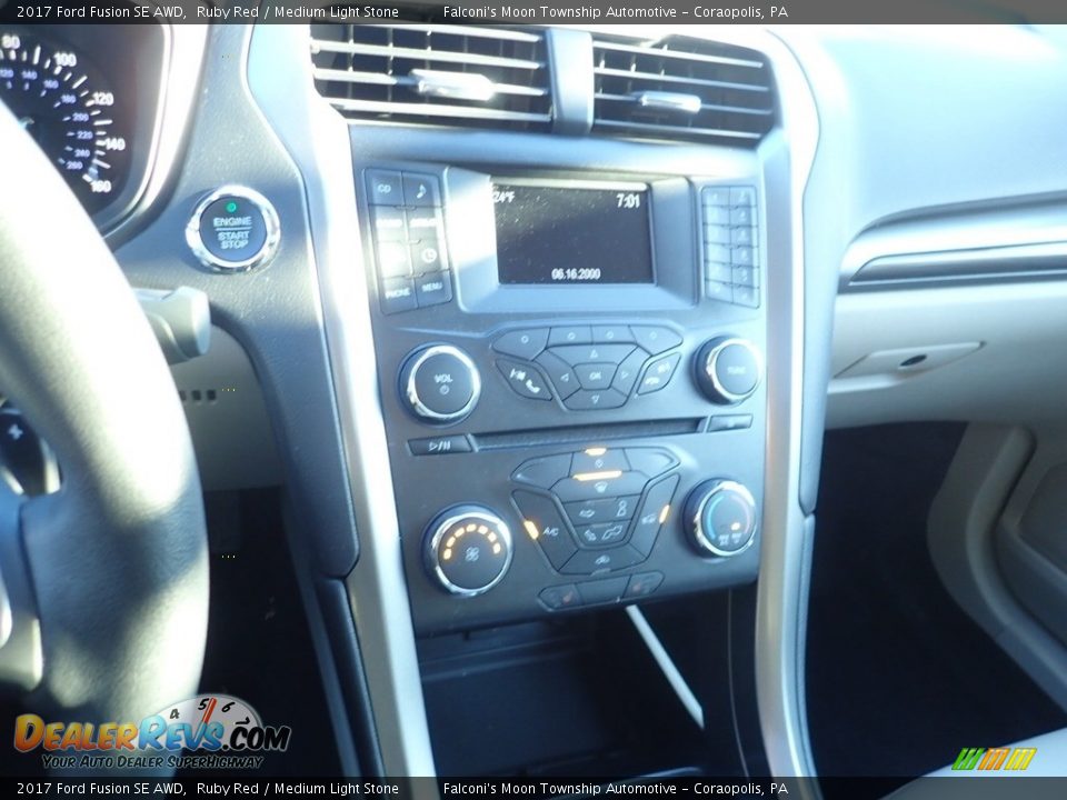 2017 Ford Fusion SE AWD Ruby Red / Medium Light Stone Photo #22