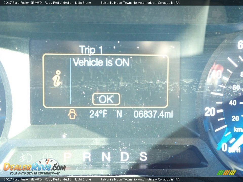 2017 Ford Fusion SE AWD Ruby Red / Medium Light Stone Photo #24