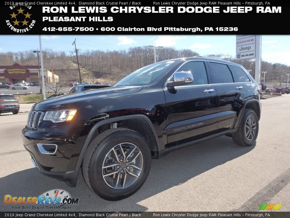 2019 Jeep Grand Cherokee Limited 4x4 Diamond Black Crystal Pearl / Black Photo #1