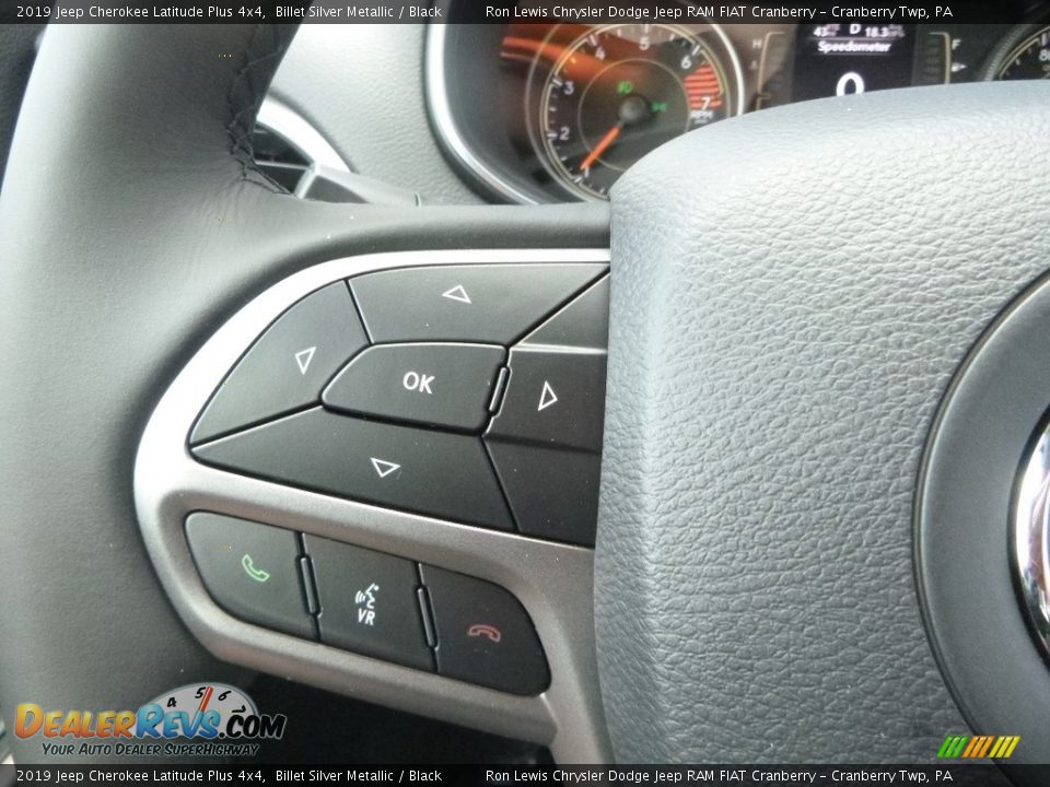 2019 Jeep Cherokee Latitude Plus 4x4 Billet Silver Metallic / Black Photo #19
