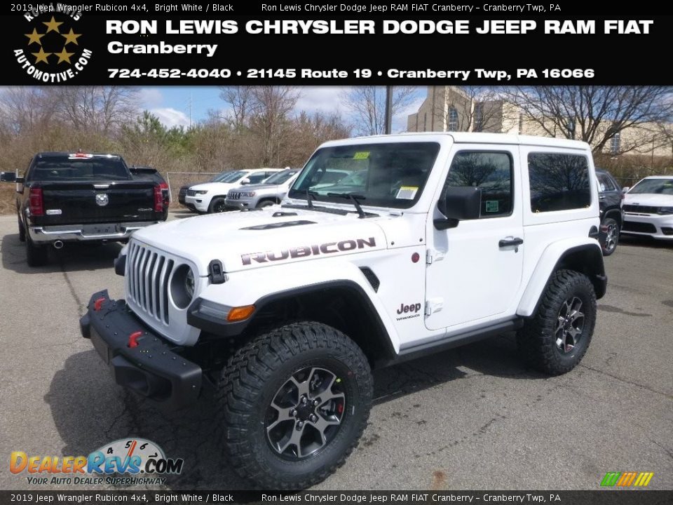 2019 Jeep Wrangler Rubicon 4x4 Bright White / Black Photo #1