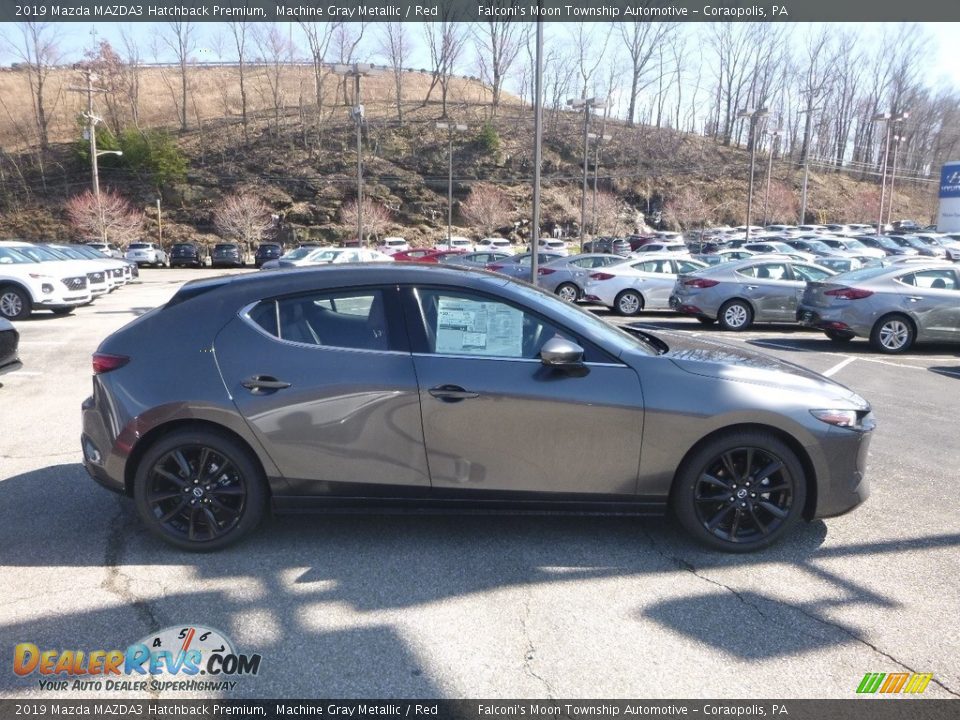 2019 Mazda MAZDA3 Hatchback Premium Machine Gray Metallic / Red Photo #1