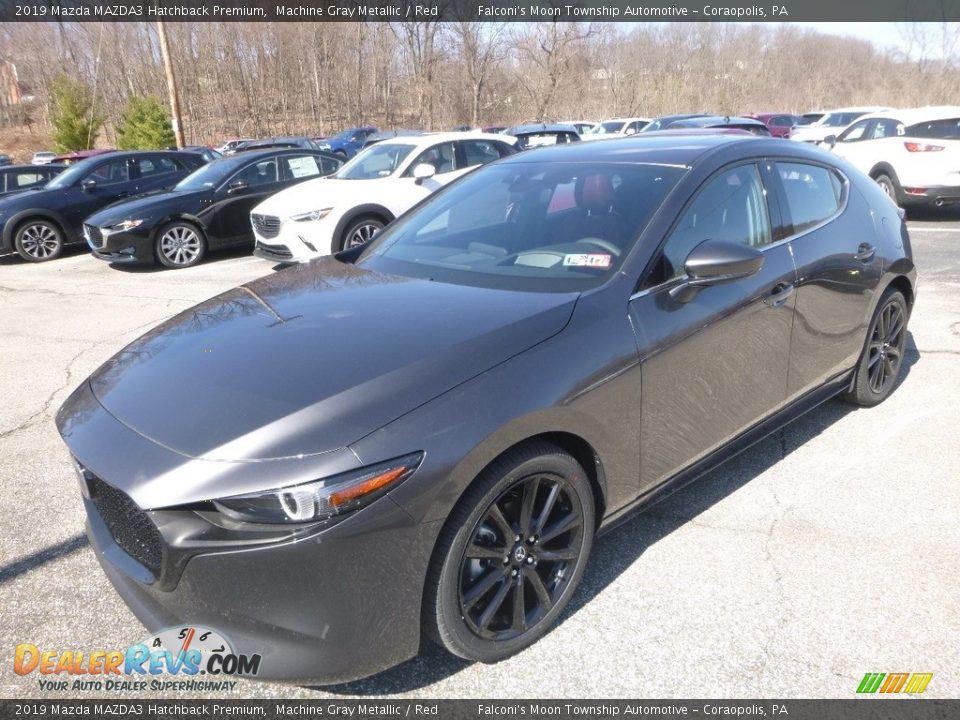 2019 Mazda MAZDA3 Hatchback Premium Machine Gray Metallic / Red Photo #5