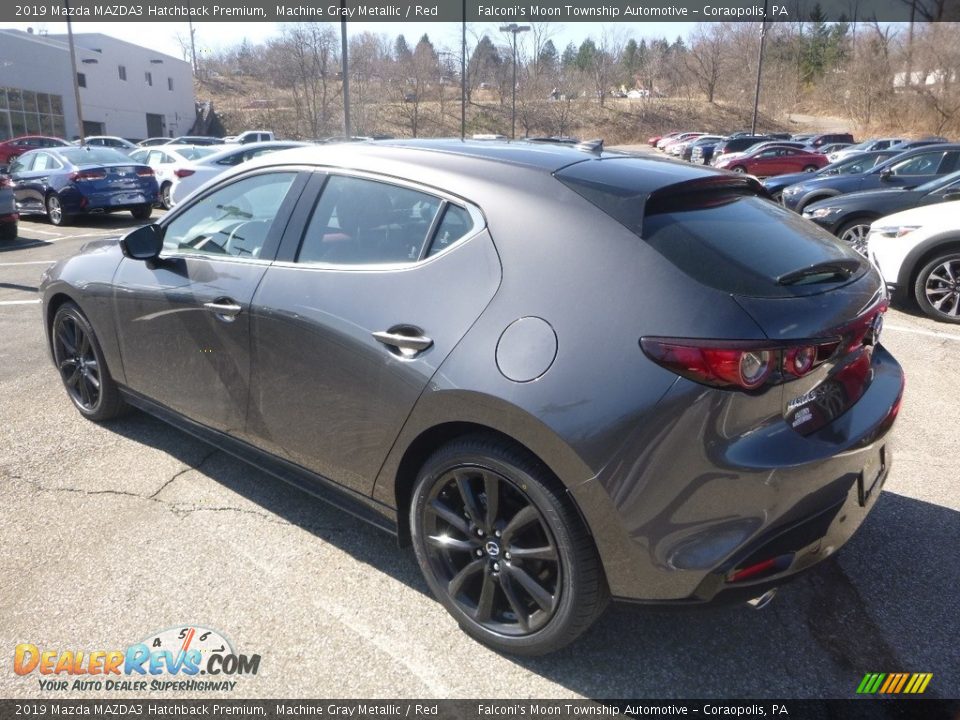 2019 Mazda MAZDA3 Hatchback Premium Machine Gray Metallic / Red Photo #6