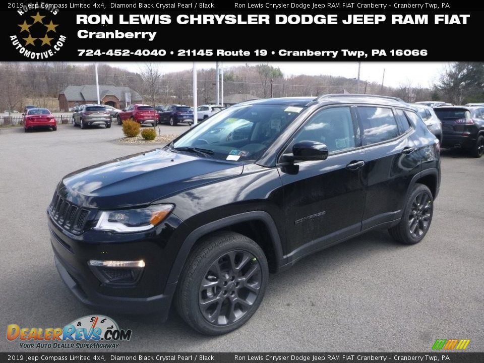 2019 Jeep Compass Limited 4x4 Diamond Black Crystal Pearl / Black Photo #1