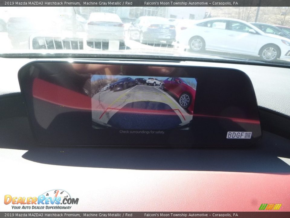 2019 Mazda MAZDA3 Hatchback Premium Machine Gray Metallic / Red Photo #14