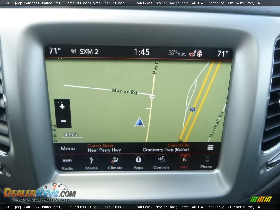 2019 Jeep Compass Limited 4x4 Diamond Black Crystal Pearl / Black Photo #17