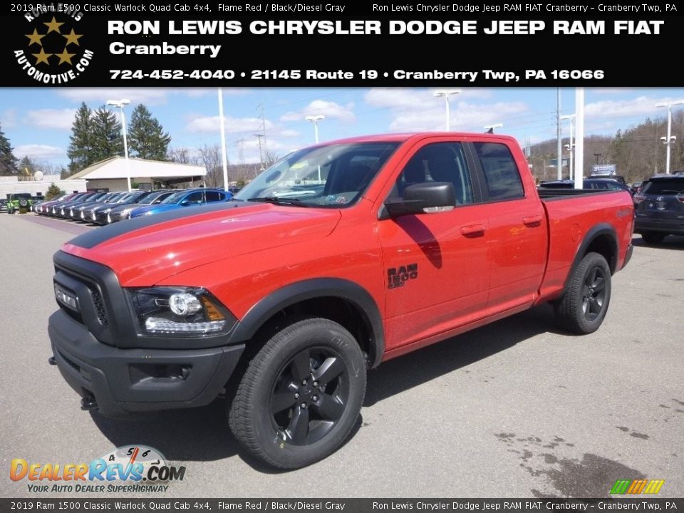 2019 Ram 1500 Classic Warlock Quad Cab 4x4 Flame Red / Black/Diesel Gray Photo #1