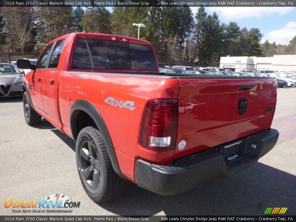2019 Ram 1500 Classic Warlock Quad Cab 4x4 Flame Red / Black/Diesel Gray Photo #3