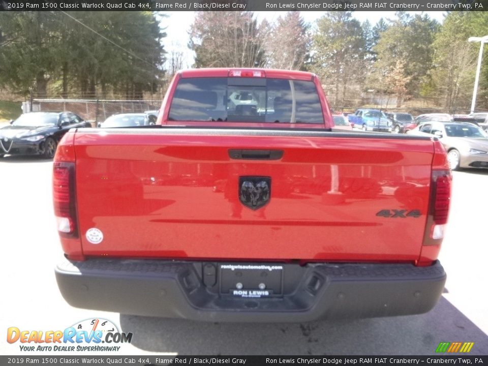 2019 Ram 1500 Classic Warlock Quad Cab 4x4 Flame Red / Black/Diesel Gray Photo #4