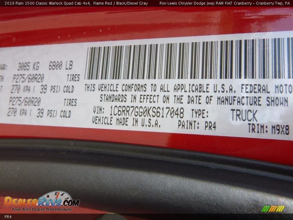 Ram Color Code PR4 Flame Red