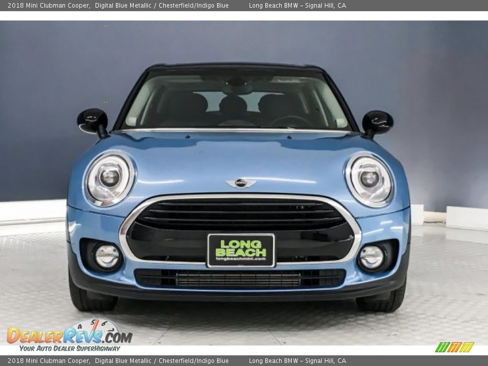2018 Mini Clubman Cooper Digital Blue Metallic / Chesterfield/Indigo Blue Photo #2