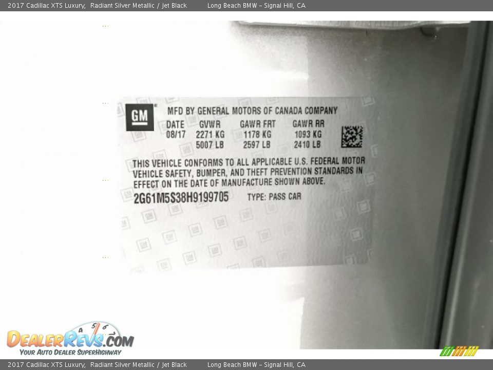 2017 Cadillac XTS Luxury Radiant Silver Metallic / Jet Black Photo #22