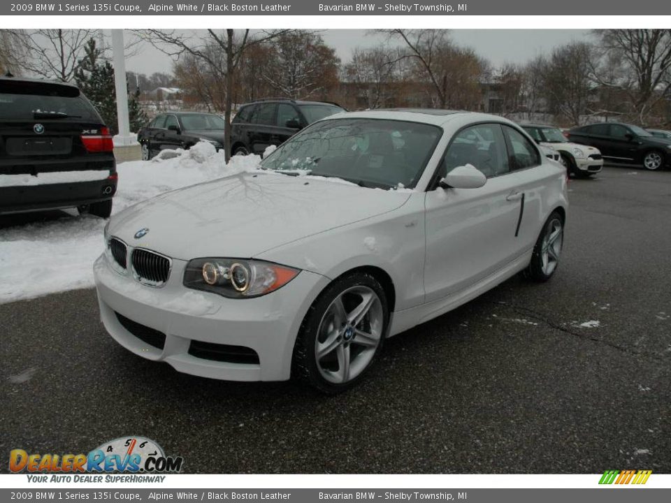 2009 BMW 1 Series 135i Coupe Alpine White / Black Boston Leather Photo #1