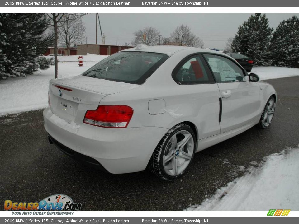 2009 BMW 1 Series 135i Coupe Alpine White / Black Boston Leather Photo #5
