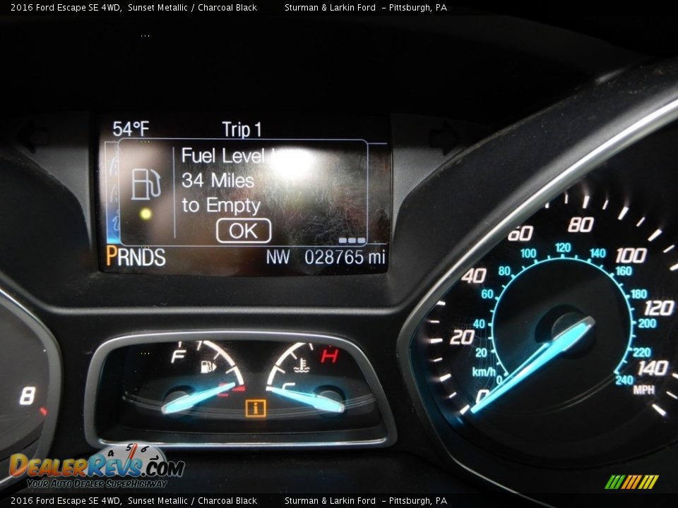 2016 Ford Escape SE 4WD Sunset Metallic / Charcoal Black Photo #25