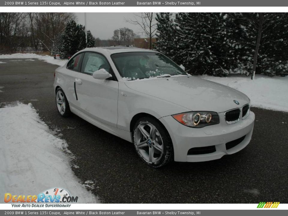 2009 BMW 1 Series 135i Coupe Alpine White / Black Boston Leather Photo #7