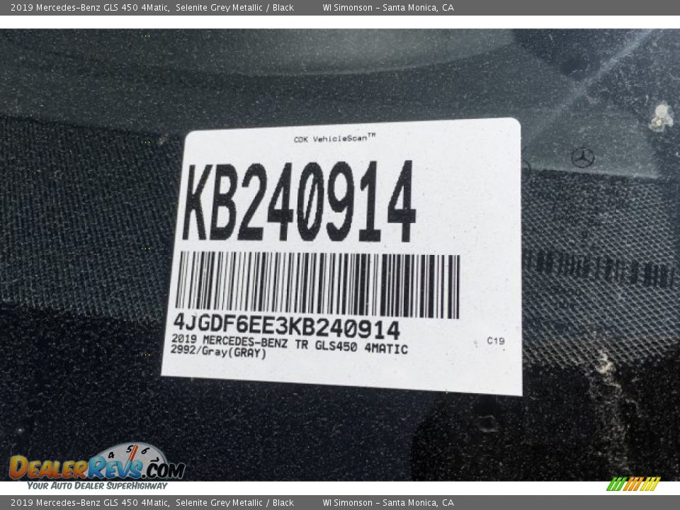 2019 Mercedes-Benz GLS 450 4Matic Selenite Grey Metallic / Black Photo #11