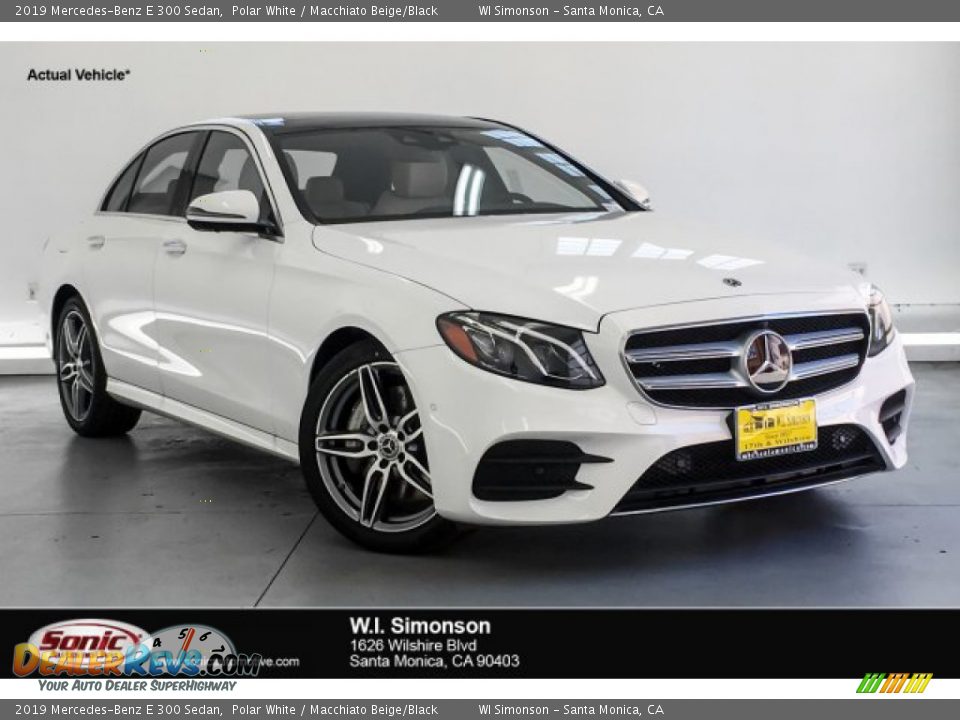 2019 Mercedes-Benz E 300 Sedan Polar White / Macchiato Beige/Black Photo #1