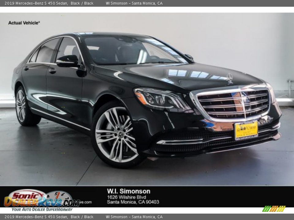 2019 Mercedes-Benz S 450 Sedan Black / Black Photo #1